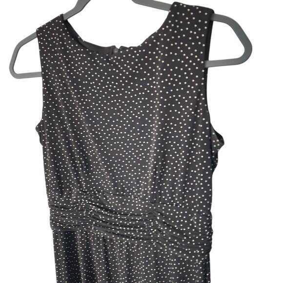 Jessica Howard Womens Dress 2 Black Polka Dot Maxi Sleeveless Rouched Vintage - Picture 2 of 8